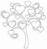 Coloring Tree Hearts Para Pages Family Heart Corazones Simple Valentine Dibujos Color Colorear Patrones Papel Name Plantillas Therapy Draw Kids sketch template