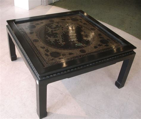 black lacquer  mother  pearl coffee table asian coffee table