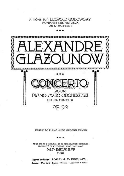 piano concerto no 1 op 92 glazunov aleksandr imslp