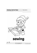 Sawing Coloring sketch template