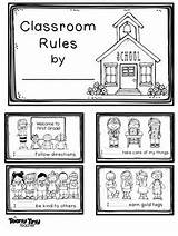 Rules Classroom Book Coloring Kindergarten School Clipart Worksheet Rule Pages Worksheets Pshe First Preschool Kids Activities Behavior Freebielicious Management Gold sketch template