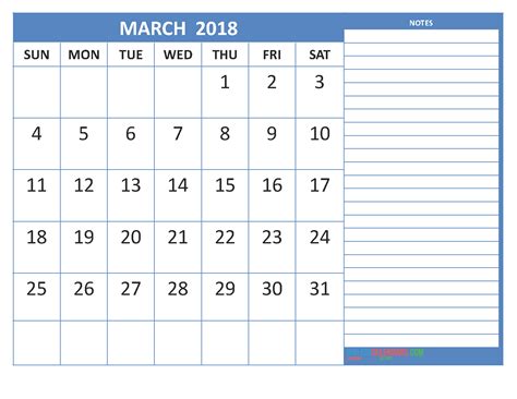 printable calendar march  calendar printable templates