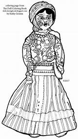 Hungarian Coloring Folk Doll Book Stripped Pom Rag Poms Polish Mask Skirt Description sketch template