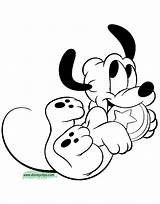 Baby Pluto Coloring Disney Pages Mickey Printable Mouse Babies Goofy Cartoon Coloriage Albanysinsanity Disneyclips Animal Donald Minnie Drawings Silhouette Ball sketch template