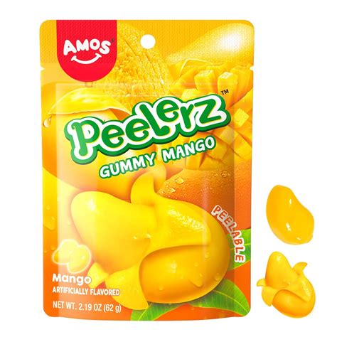 Amos Peelable Gummy Candy Mango 4d Gummies Peely Fruity Filled Candy