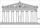 Parthenon Greek Drawing Greece Coloring Ancient Clipart Drawings Acropolis Architecture Athens Atenas Famous Sheet School Temple Para Tennessee Template Colorir sketch template