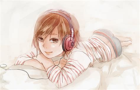 Brown Eyes Brown Hair Headphones Meiko Short Hair Vocaloid
