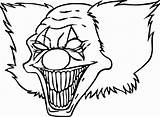 Clown Coloring Face Pages Scary Getcolorings Printable sketch template
