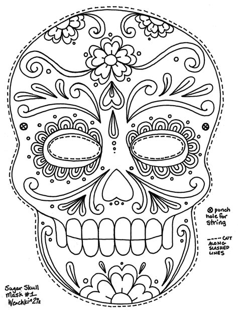 printable sugar skull day   dead mask  printable