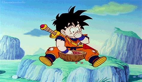 dragonball z eating find and share on giphy