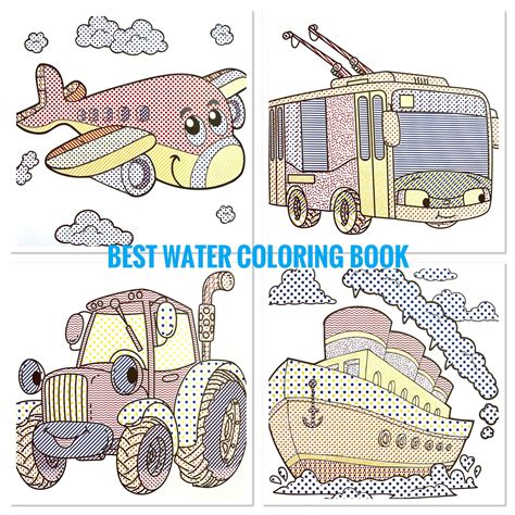 children book  kids water coloring book transport gift  etsy