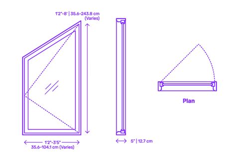 casement window trapezoid dimensions drawings dimensionscom