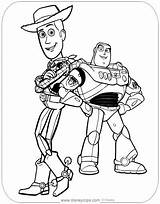 Coloring Toy Story Pages Woody Buzz Lightyear Disneyclips Print sketch template