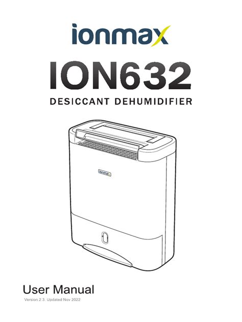 ionmax ion632 desiccant dehumidifier user manual pdf