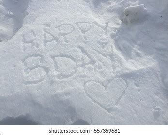 happy birthday snow message stock photo  shutterstock