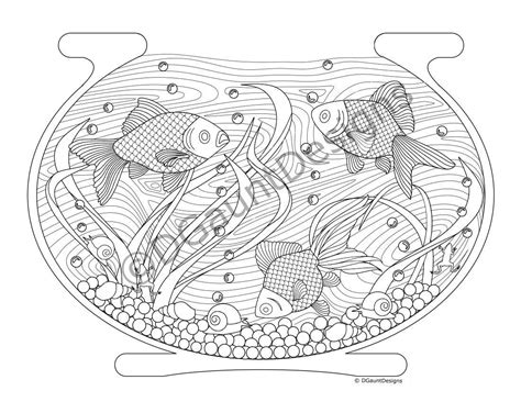 coloring pages fish bowl