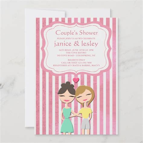 lesbian couple shower invitation zazzle