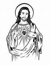 Sacred Jezusa Catholic Sketch Serce Jezus Pixabay Kolorowanka Druku Kolorowanki Twarz Jezusem sketch template