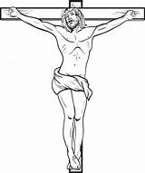 Jesus Coloring Cross Kids Crucified Printable sketch template