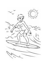 Surfer Boy Coloring Girl Surfing Pages Printable Categories sketch template