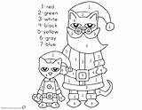 Cat Number Color Coloring Christmas Pete Pages Kids Printable sketch template