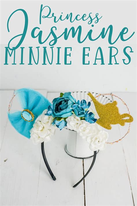 diy floral princess jasmine minnie ears  disney