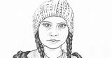 Greta Thunberg Colorir sketch template