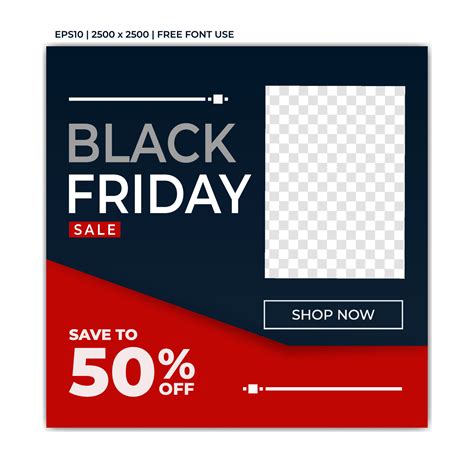 black friday sale banner  social media post  web ads design