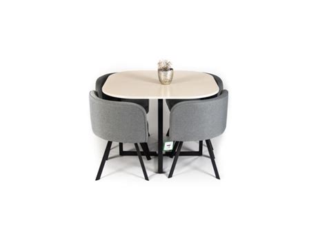 ensemble table   chaises design bois  metal jonace conforama
