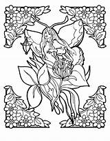 Coloring Flower Fairy Fantasy Pages Getcolorings sketch template