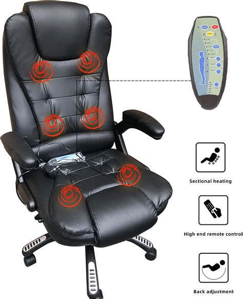 Mecor Heated Office Massage Chair High Back Pu Leather