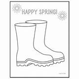 Boots Muddy Craft Spring Toddlers Easy sketch template