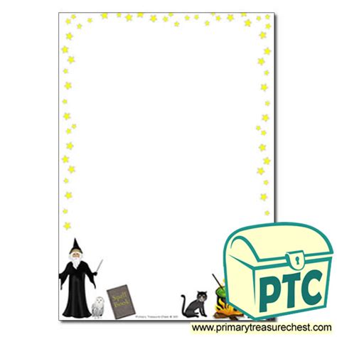 magic spell themed page borderwriting frame  lines primary