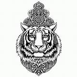 Tigre Mandalas Tigres Indien Amelie Coloriages Bengale Greatestcoloringbook Traditionnelle sketch template