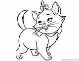 Coloring Marie Pages Aristocats Disney Cute Disneyclips Funstuff sketch template