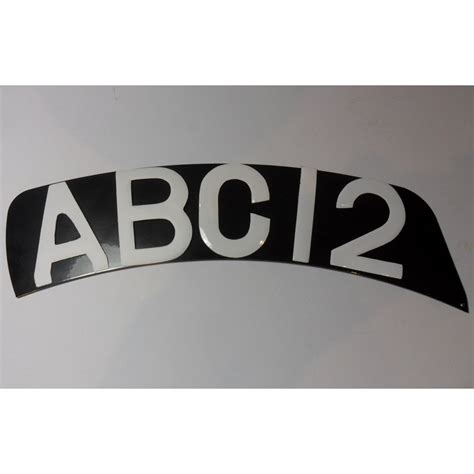 curved front vintage motorcycle number plate   reg   white