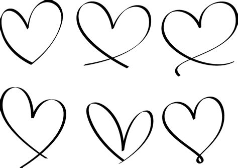 hand drawn heart vector art icons  graphics