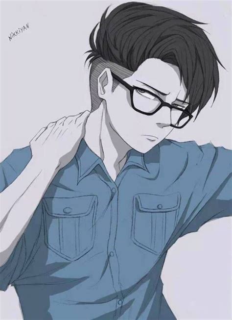 Anime Guy With Glasses Drawing