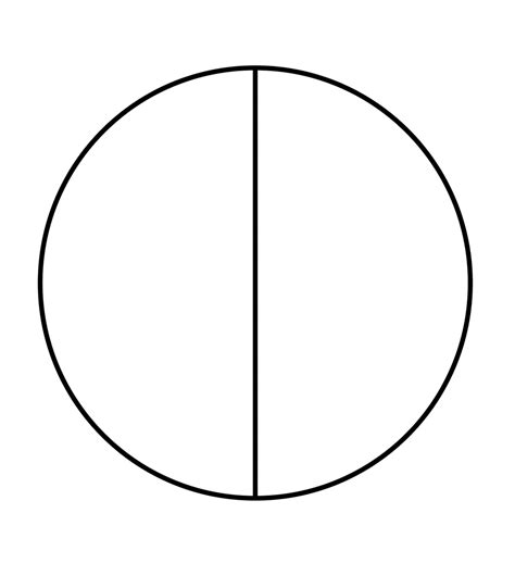 drawn circle divided   halves  image