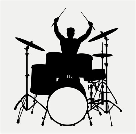 drummer silhouette acoustic drum kit silhouette trap set percussion