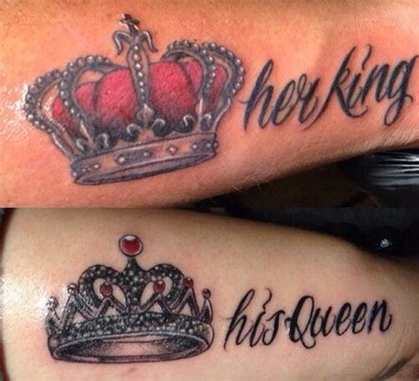 His Andand Hers Him And Her Tattoos King Queen Tattoo