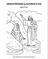 Lazarus Raises Raising Ruler Martha Getcolorings Lent Heals Bethany sketch template