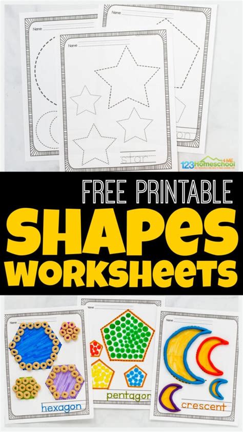 printable shapes  kids worksheets