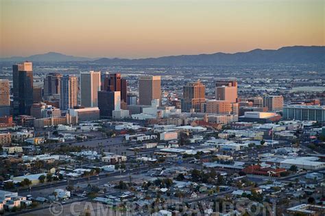 Aerialstock Aerial Photograph Of Downtown Phoenix Arizona At Sunset