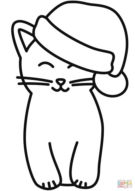 christmas cat coloring pages  coloring pages