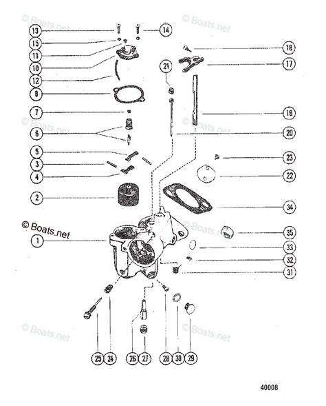 mercury outboard hp oem parts diagram  carburetor assembly boatsnet