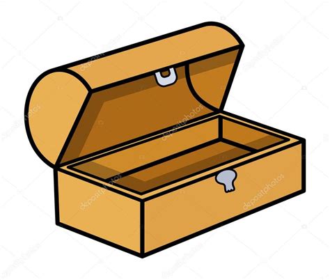 empty treasure box cartoon vector illustration stock