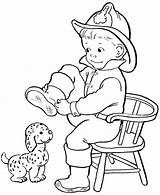 Coloring Dog Fire Fireman Dalmatian His Firefighter Kids Getcolorings sketch template