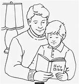 Bible Coloring Kids Holy Reading Printable Father Son sketch template