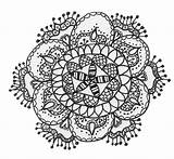 Mandala Doodle Zentangle sketch template
